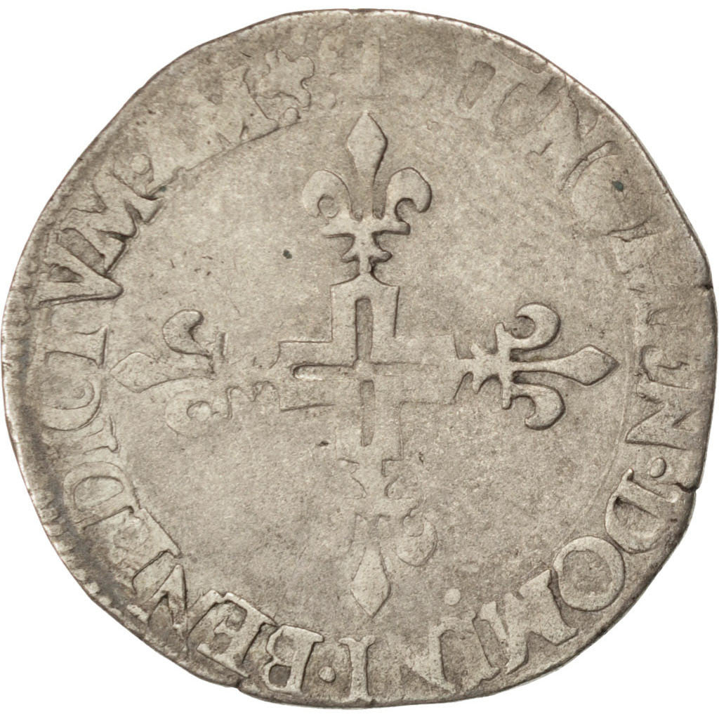 Coin, France, Double Sol Parisis, 1580, Lyons, VF(30-35), Billon, Sombart:4472