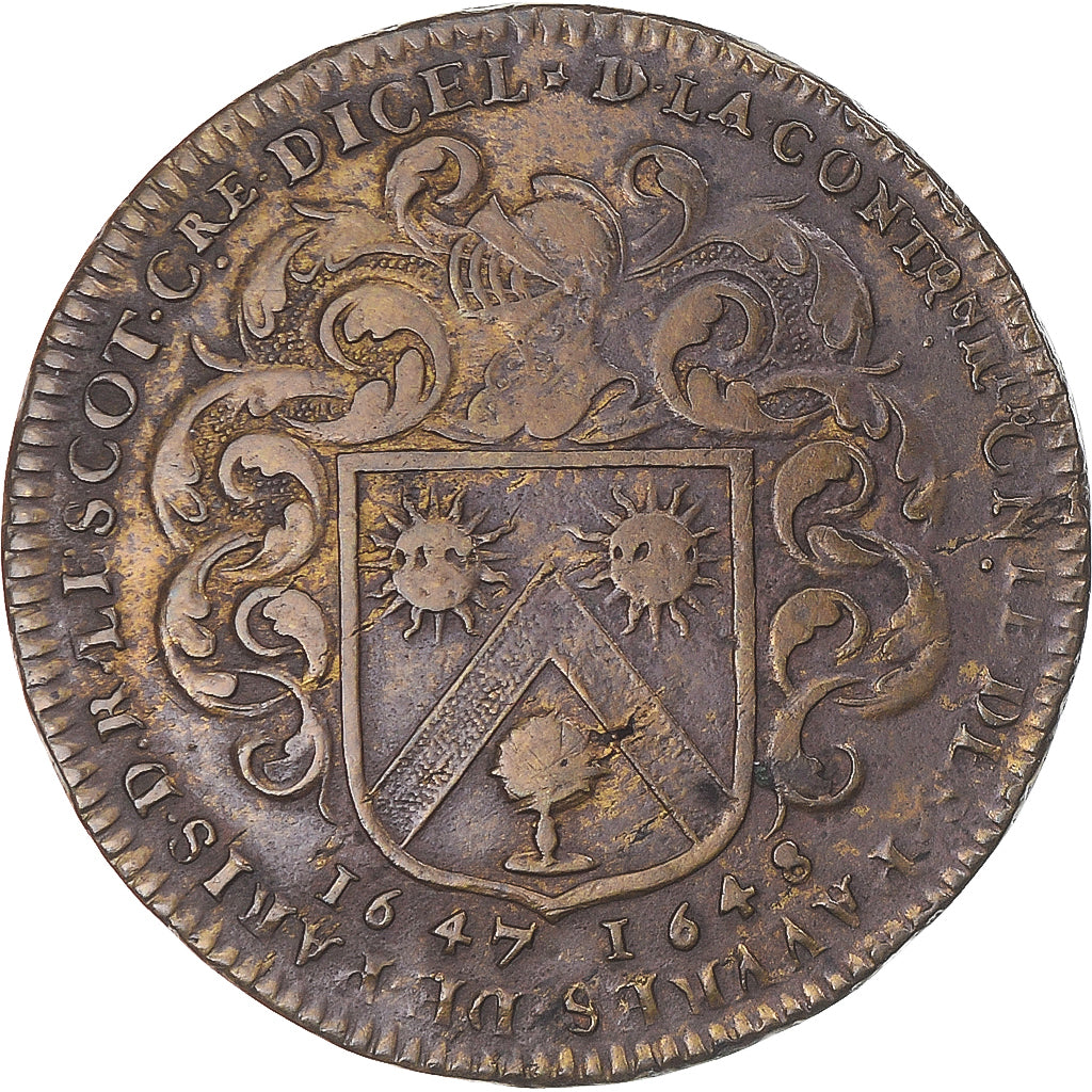 Frankreich, betaalpenning, Lescot, recette générale des pauvres, 1648, SS