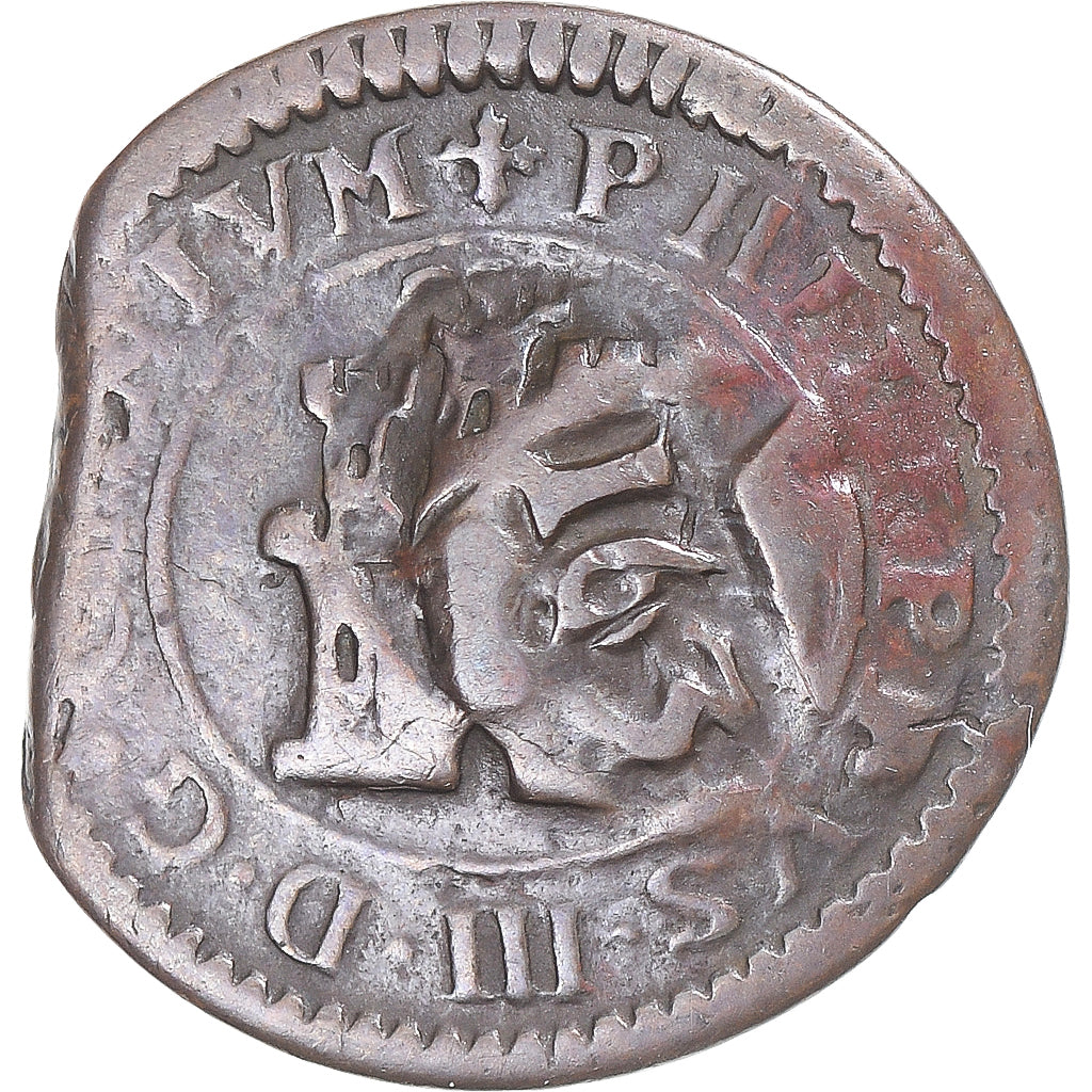 Munten, Spanje, Philip III, 2 Maravedis, 1598, COB, countermarked, FR+, Koper