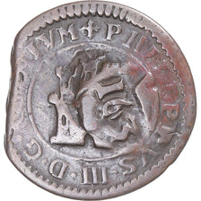 Munten, Spanje, Philip III, 2 Maravedis, 1598, COB, countermarked, FR+, Koper