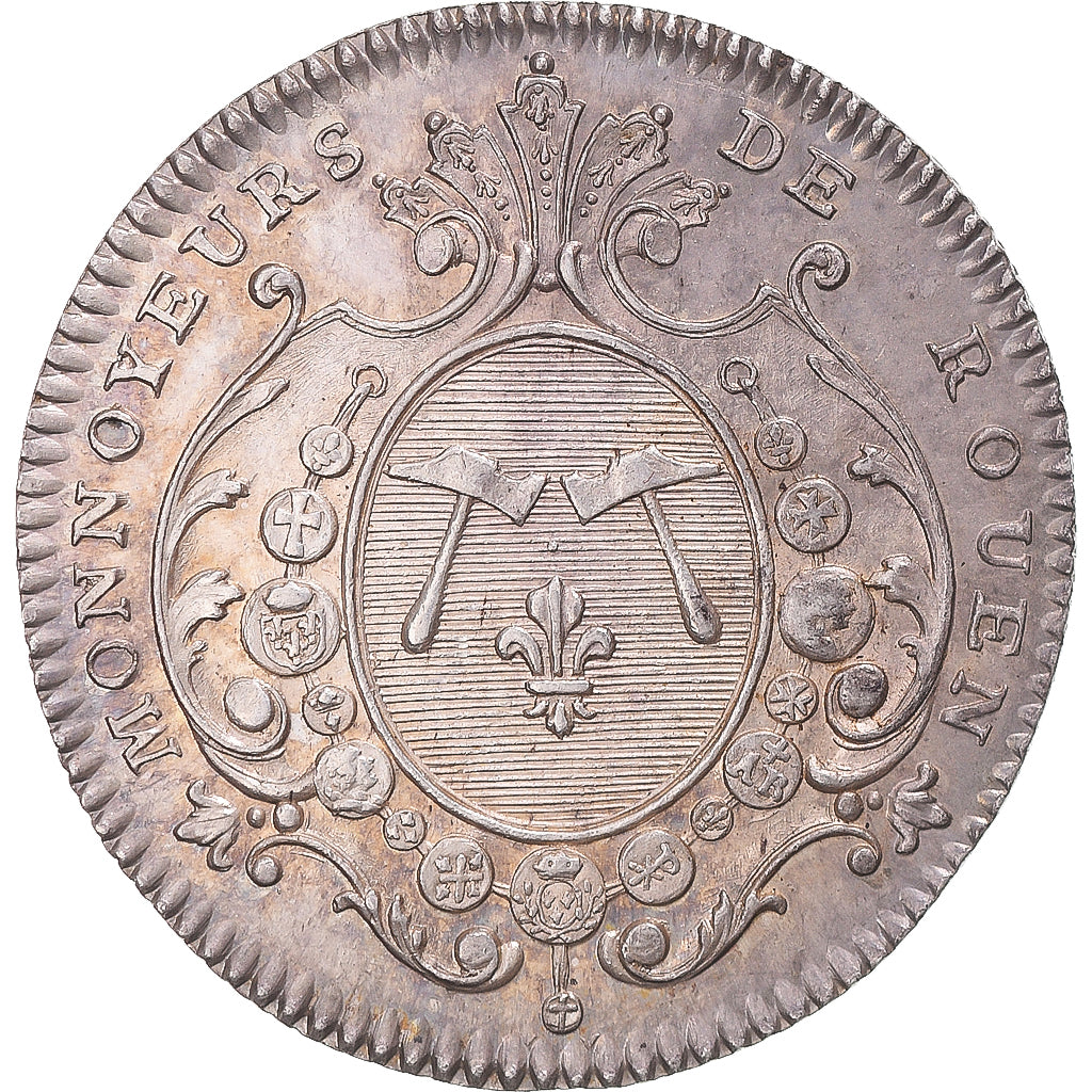Frankreich, betaalpenning, Louis XV, Monnoyeurs de Rouen, SS+, Silber