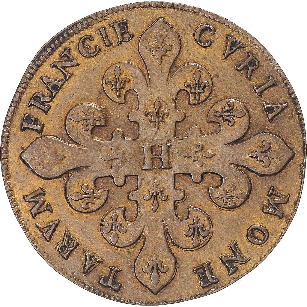 Frankreich, betaalpenning, Henri II, Cour des monnaies, SS, Messing