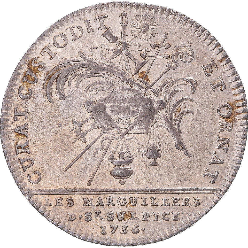 Frankreich, betaalpenning, Les marguillers de Saint-Sulpice, 1756, SS, Silber