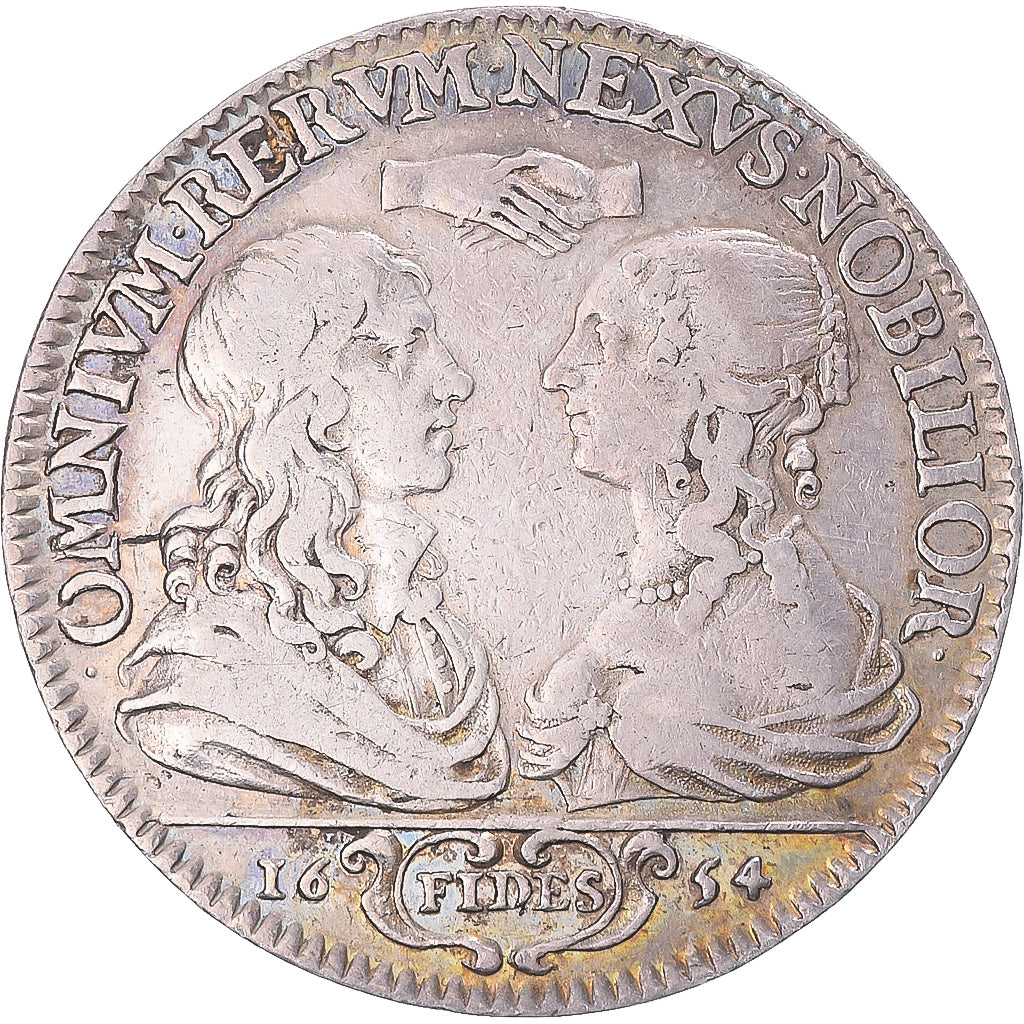 Francja, Token, Claude Galland, échevin de Paris et Catherine Guyon, 1654