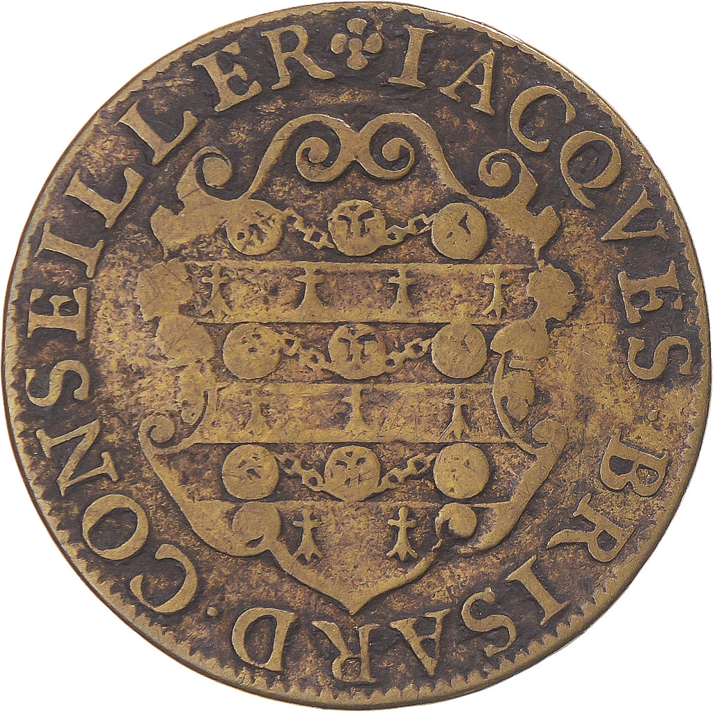 Frankreich, betaalpenning, Normandie, Jacques Brisard, S+, Messing