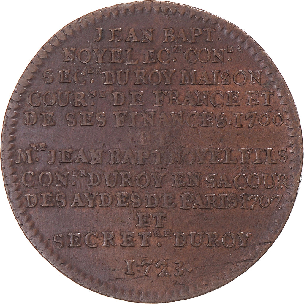 Francja, Token, Île-de-France, Jean-Baptiste Noyel, 1723, EF(40-45), Miedź