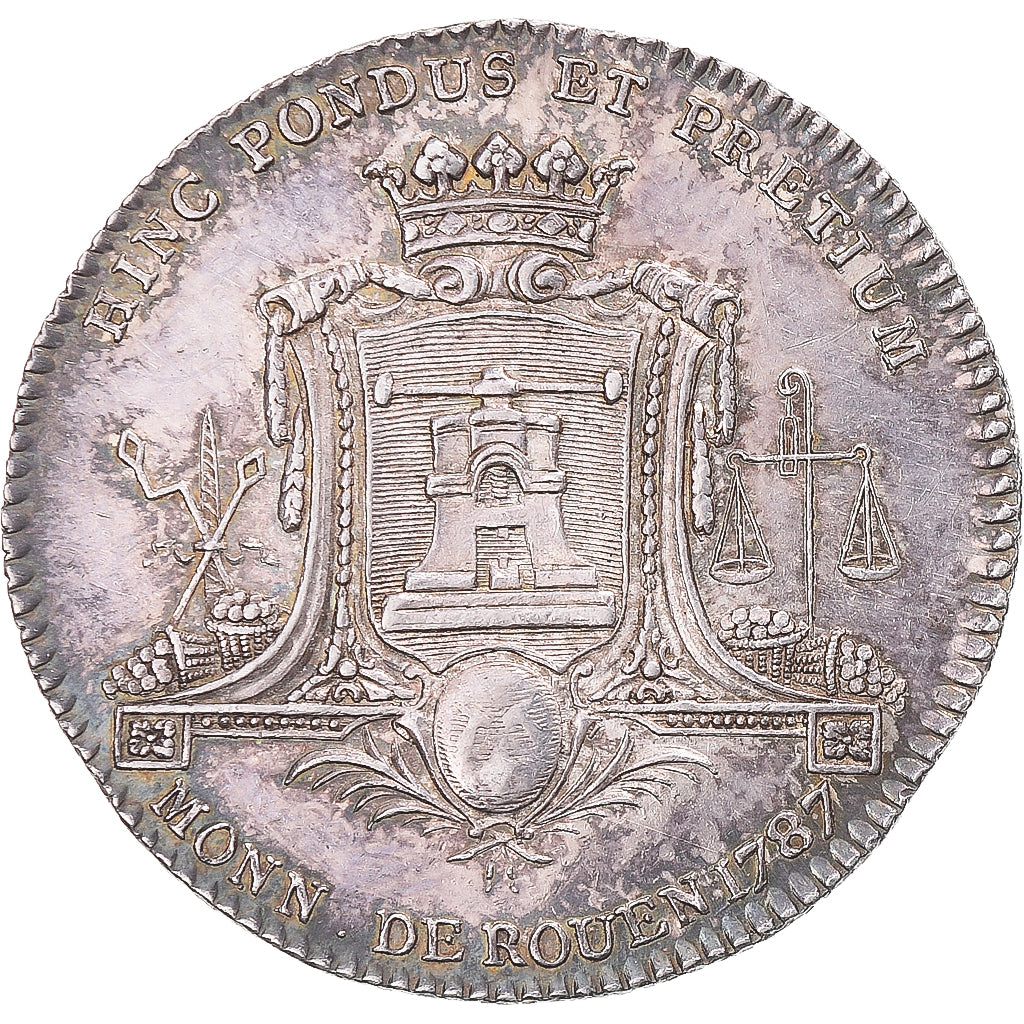 Francja, Token, Ludwik XVI, Monnayeur de Rouen, 1787, AU(55-58), Srebro