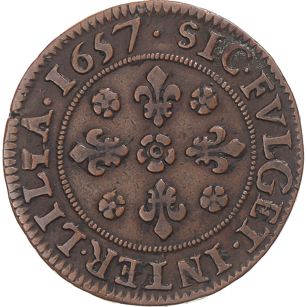 Frankreich, betaalpenning, Île-de-France, J. Ferron, 1657, SS, Kupfer