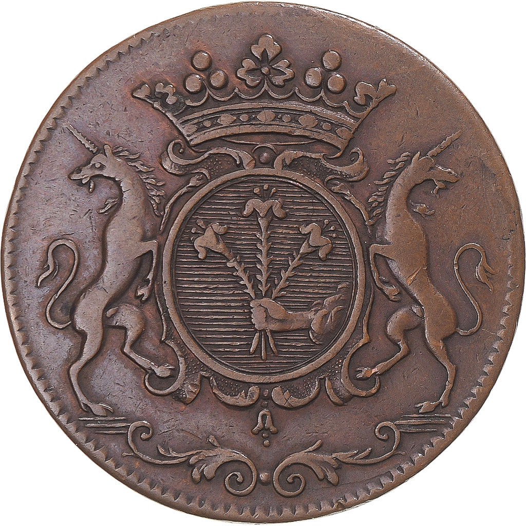 Frankreich, betaalpenning, Île-de-France, Nicolas Desmaretz, 1708, SS+, Kupfer