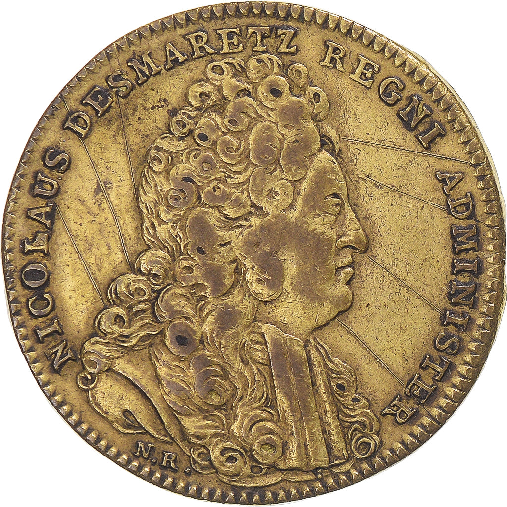 Frankreich, betaalpenning, Île-de-France, Nicolas Desmaretz, 1712, S+, Messing