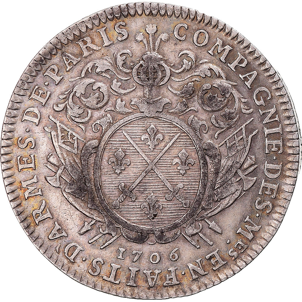 Frankreich, betaalpenning, Louis XIV, Corporation, Maîtres d'armes, 1706, SS