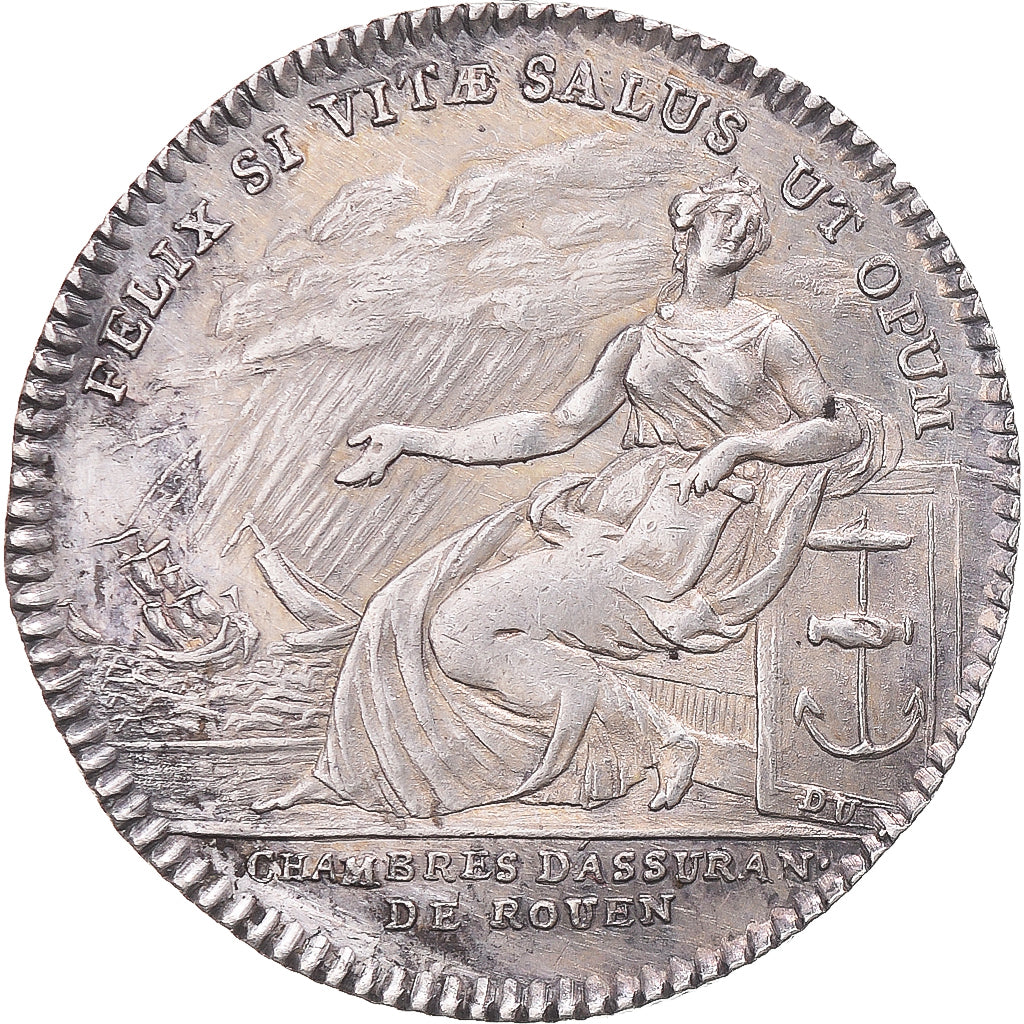 France, Token, Louis XVI, Chambre d’assurance de Rouen, AU(50-53), Silver