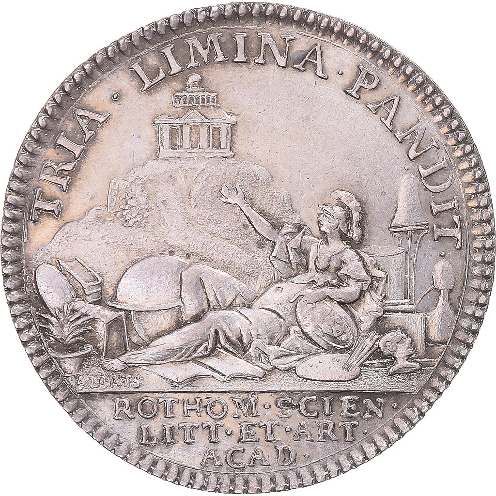 Francia, zeton, Louis XVI, Rouen, Académie des Sciences, des Lettres et des