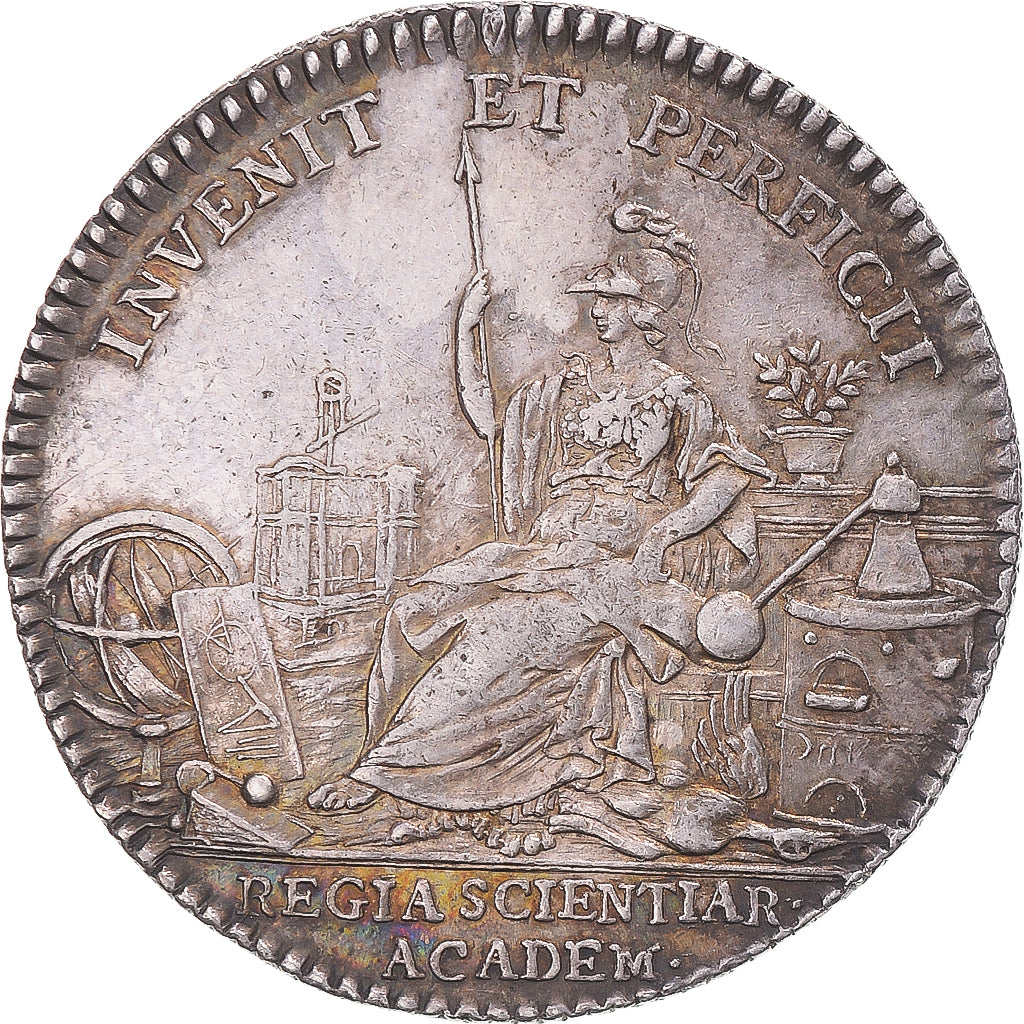 France, Token, Louis XV, Académie Royale des Sciences, 1752, EF(40-45), Silver