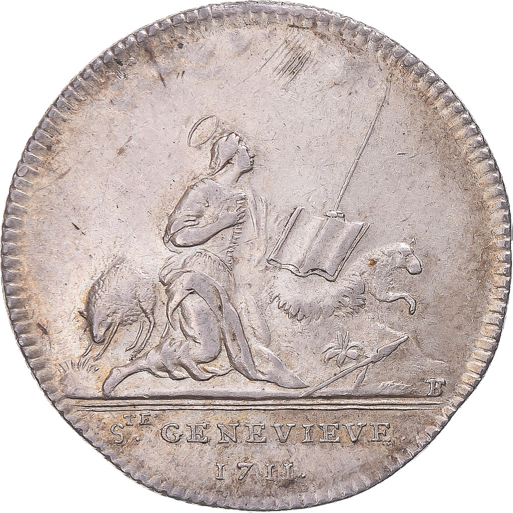 Francia, ficha, Corporation, Mouleurs de bois, 1711, BB+, Argento