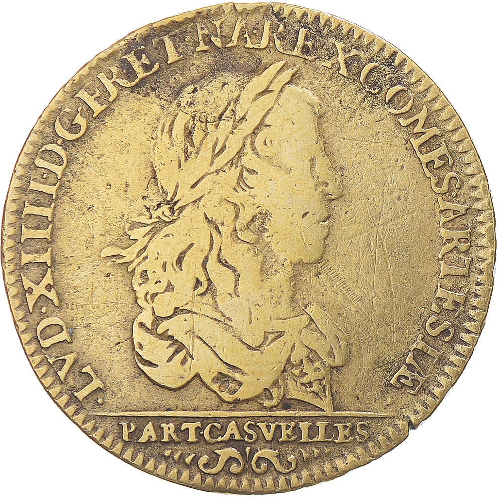 Frankreich, betaalpenning, Louis XIV, Artois, Parties Casuelles, 1655, S+