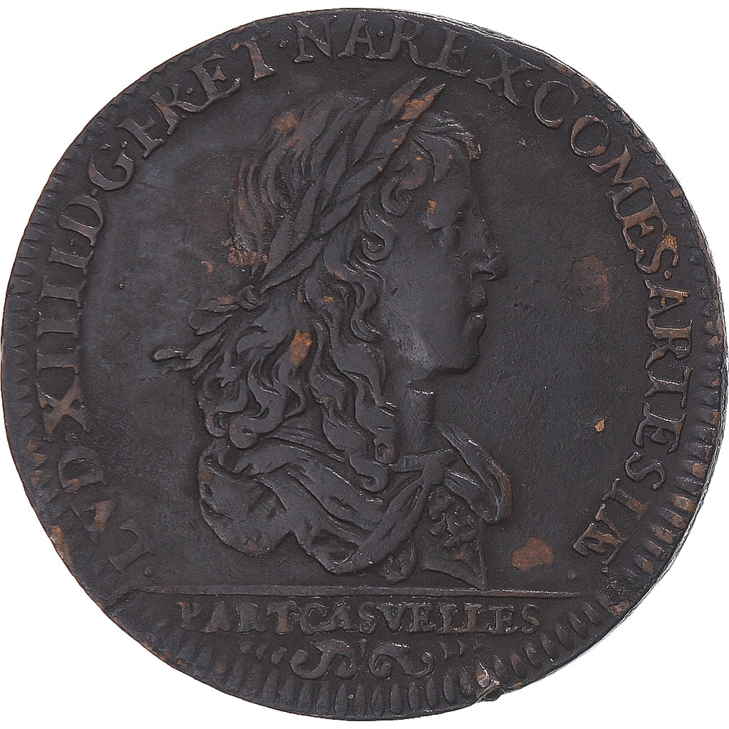 Frankreich, betaalpenning, Louis XIV, Artois, Parties Casuelles, SS, Kupfer