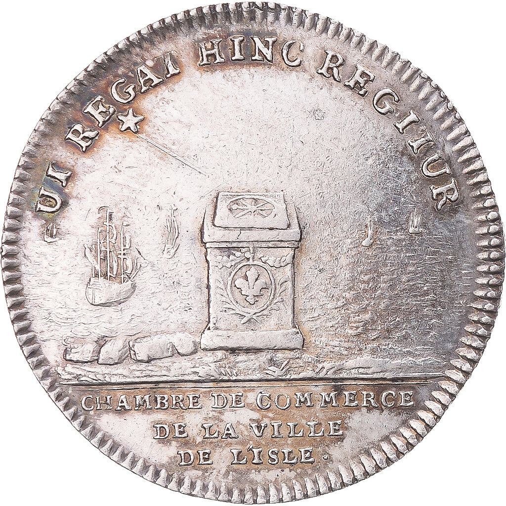 Francja, Token, Ludwik XV, Chambre de Commerce de Lille, EF(40-45), Srebro