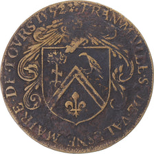 France, Jeton, Touraine, François Maille, maire de Tours, 1592, TTB, Laiton