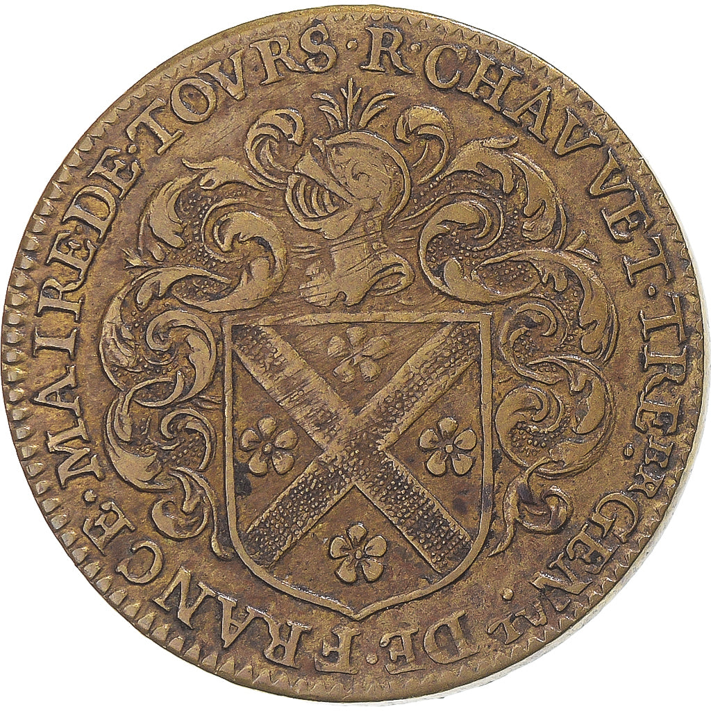 Frankreich, betaalpenning, Touraine, René Chauvet, maire de Tours, 1635-1636