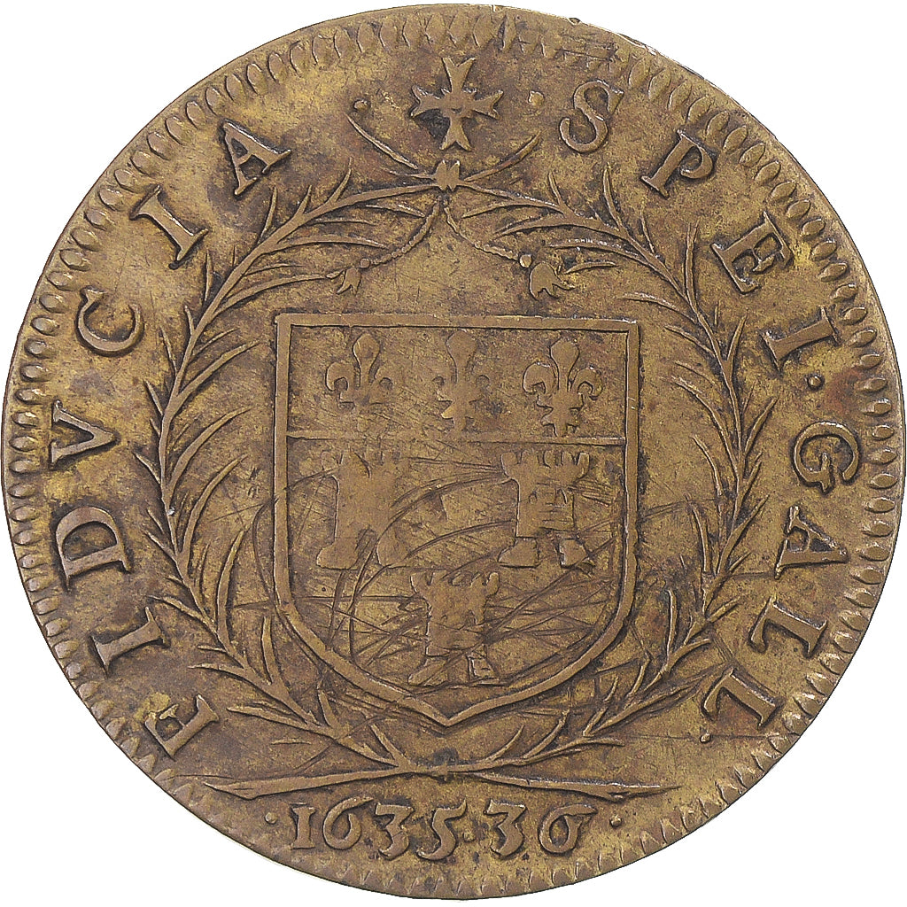 Frankreich, betaalpenning, Touraine, René Chauvet, maire de Tours, 1635-1636