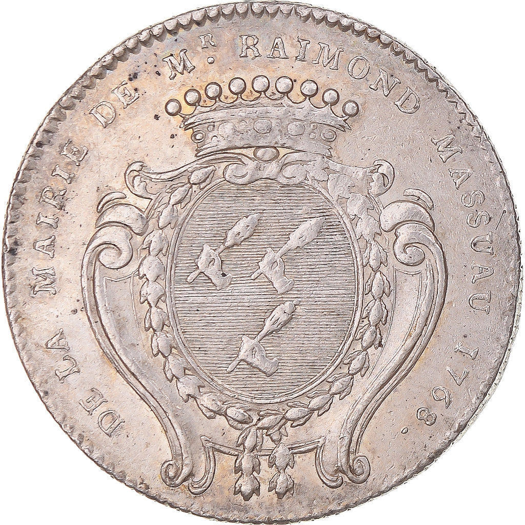 France, Jeton, Orléanais, Raymond Massuau, maire d’Orléans, 1768, TTB+