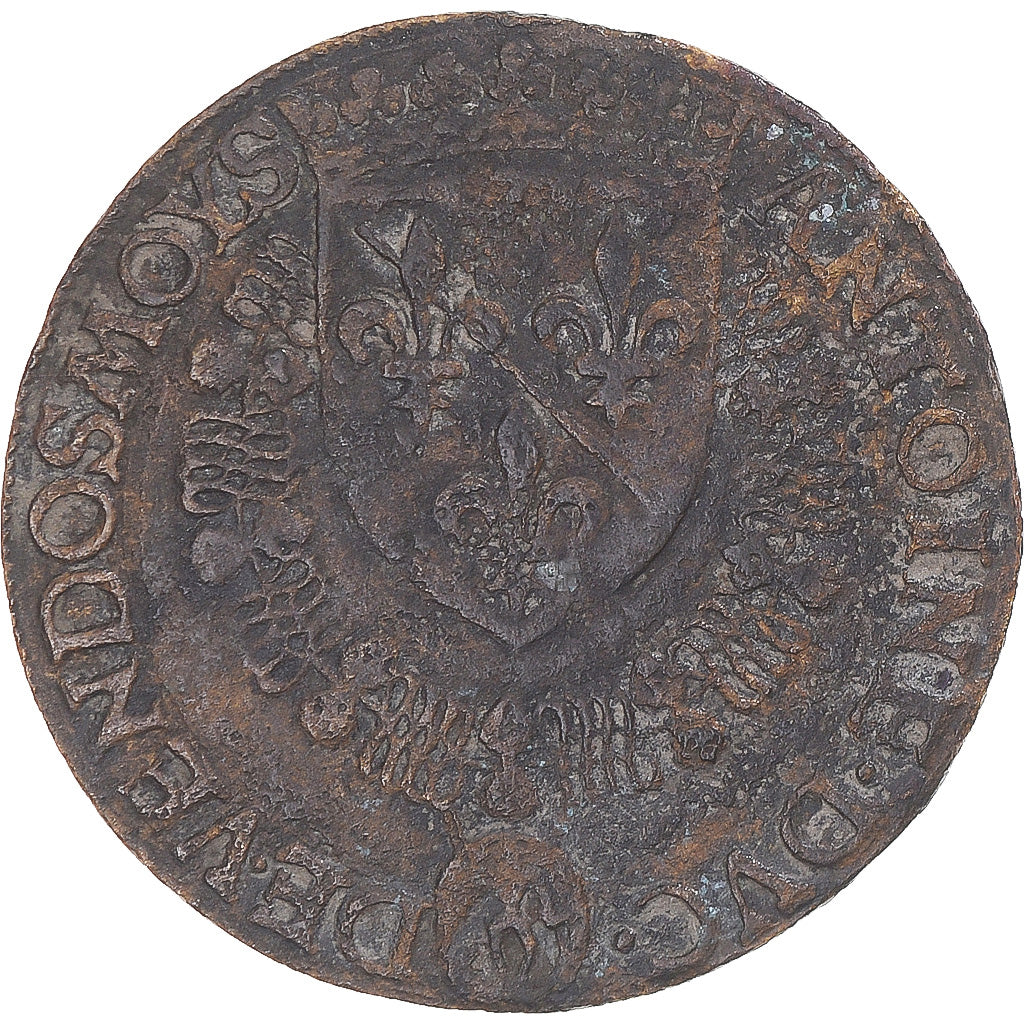 France, Token, Vendômois, Antoine de Bourbon, 1541, VF(30-35), Brass