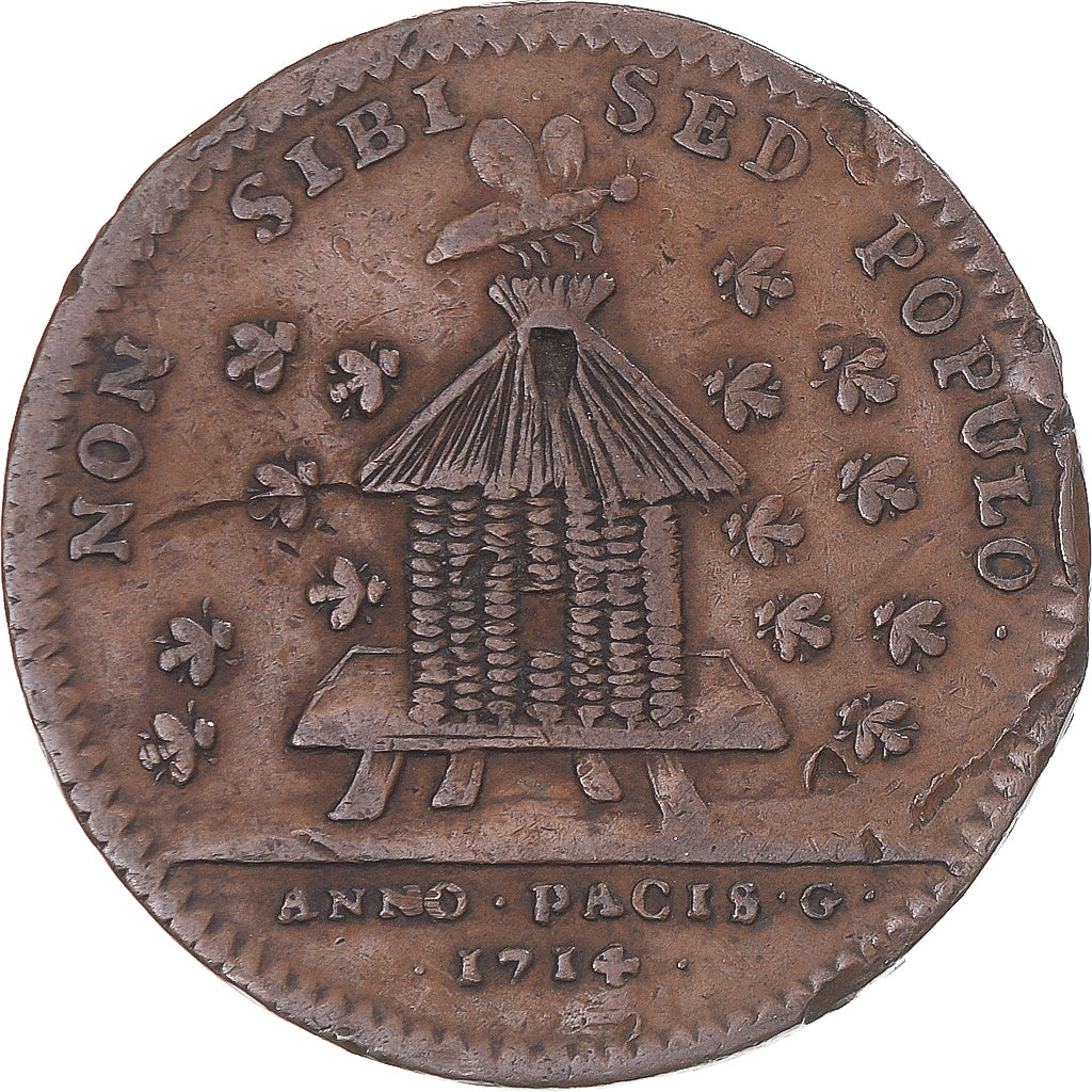 France, Token, Anjou, Michel Falloux, maire d’Angers, 1715, EF(40-45), Copper