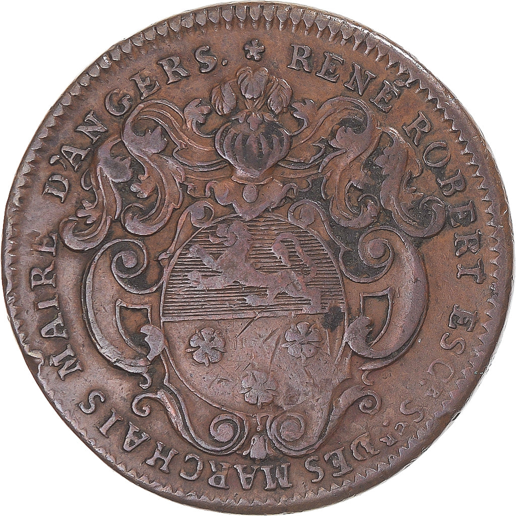 Frankreich, betaalpenning, Anjou, René Robert, maire d'Angers, 1720, S+