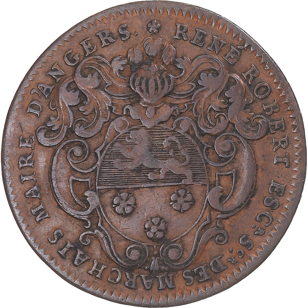 Frankreich, betaalpenning, Anjou, René Robert, maire d'Angers, 1729, SS