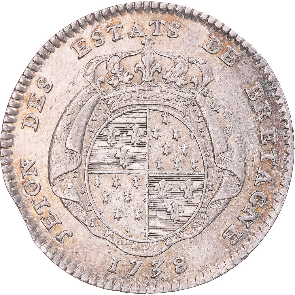 Frankreich, betaalpenning, Louis XV, États de Bretagne, Rennes, 1738, SS