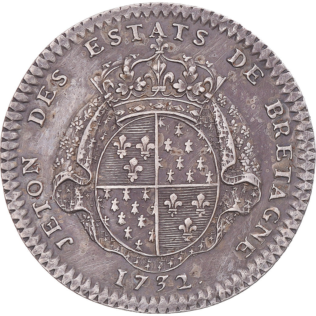 Frankreich, betaalpenning, Louis XV, États de Bretagne, Rennes, 1732, SS+