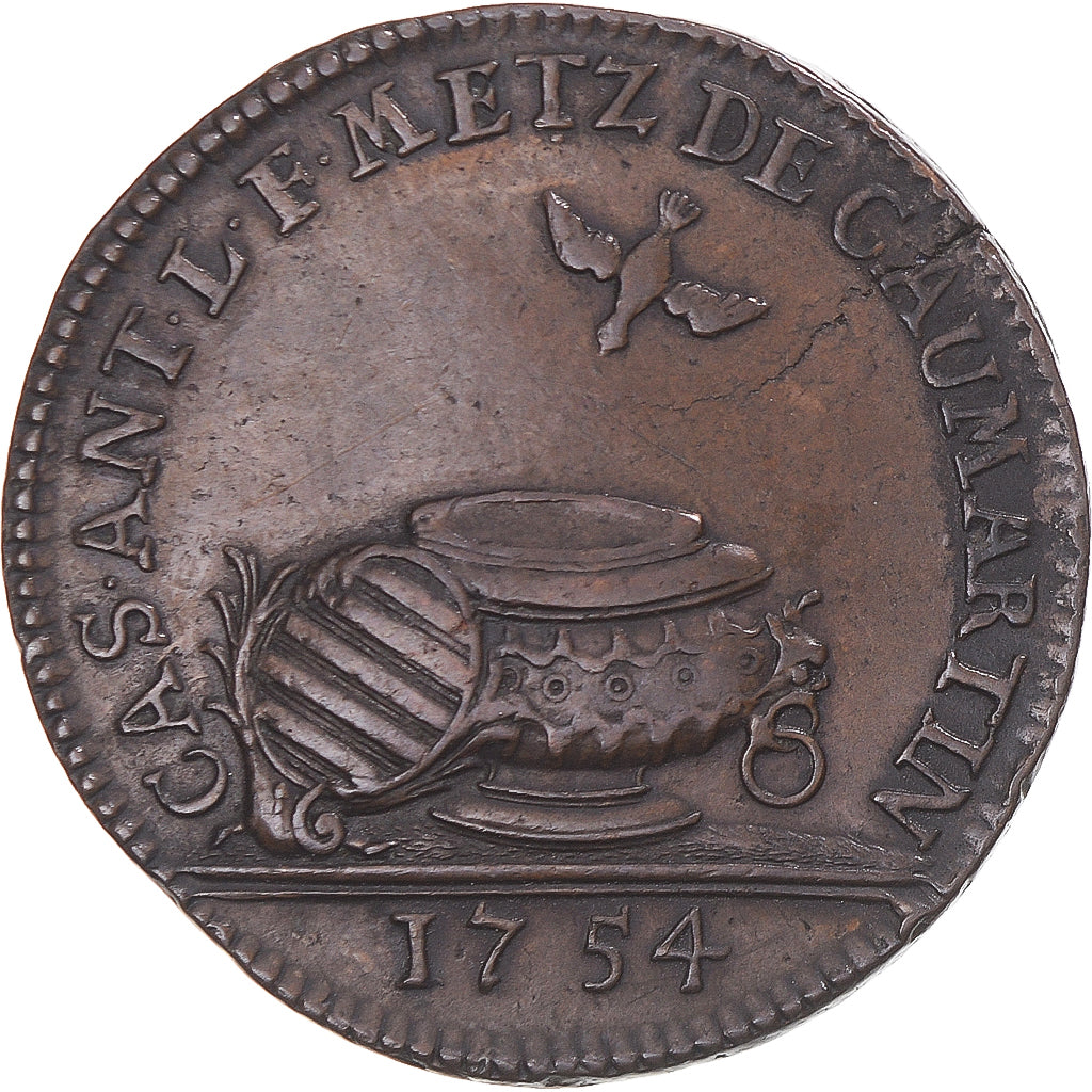 Francia, zeton, Lorraine, Metz, Caumartin de Saint-Ange, intendant, 1754, MBC+
