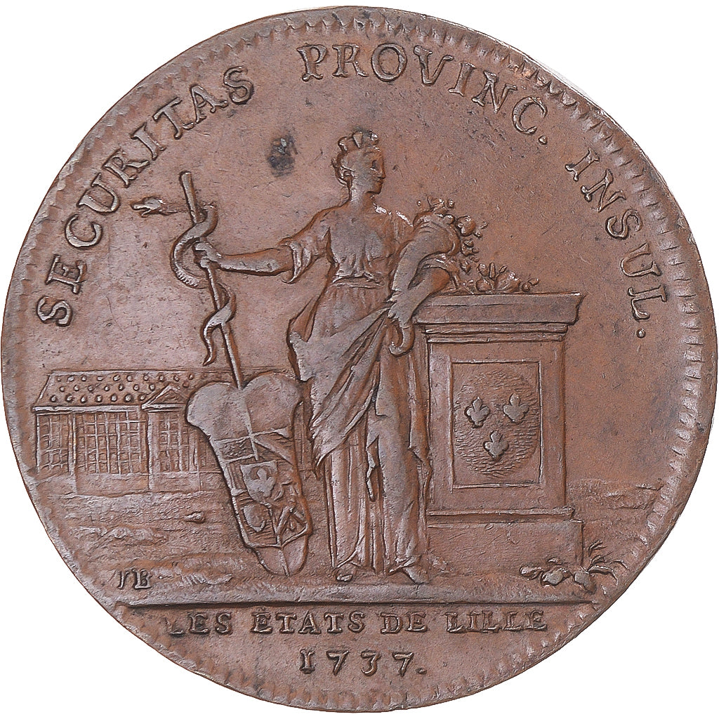 Frankreich, betaalpenning, Louis XV, États de Lille, 1737, SS+, Kupfer