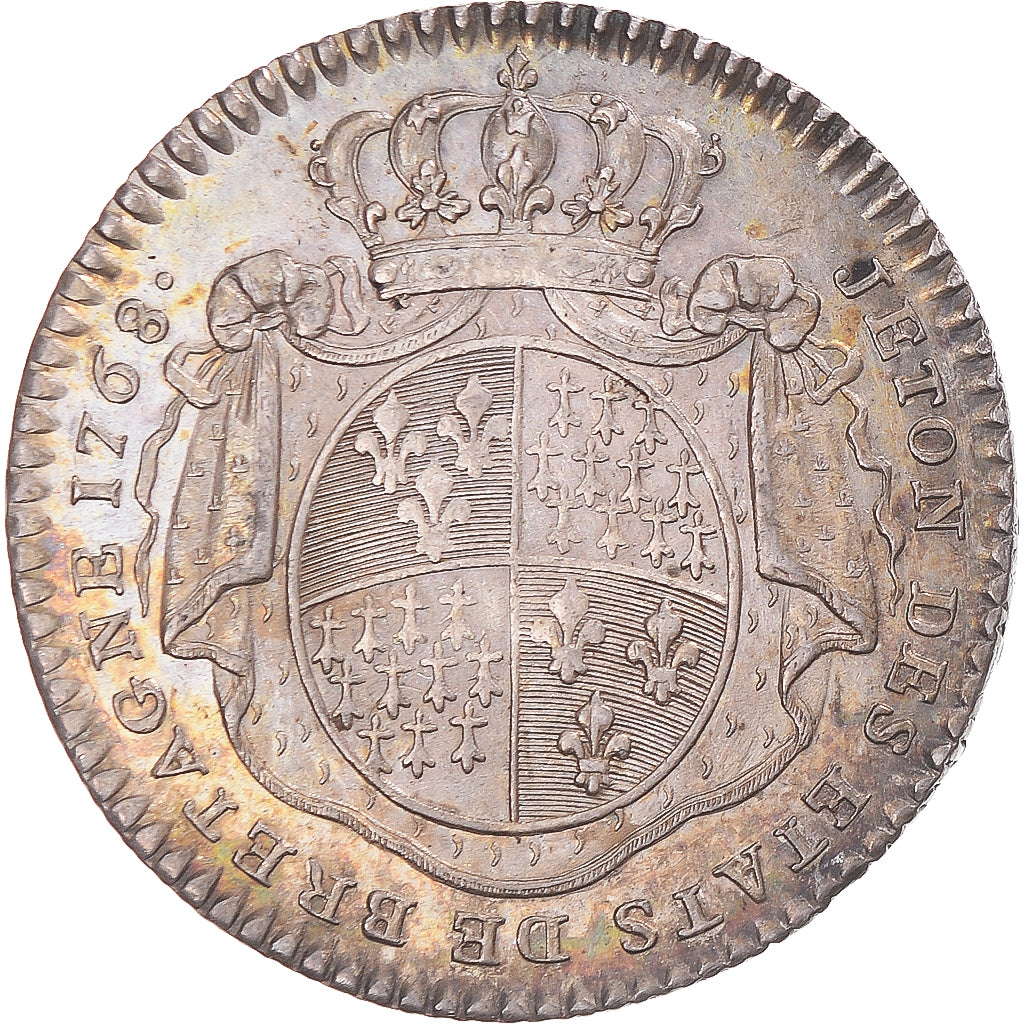 Frankreich, betaalpenning, Louis XV, États de Bretagne, Rennes, 1768, SS+