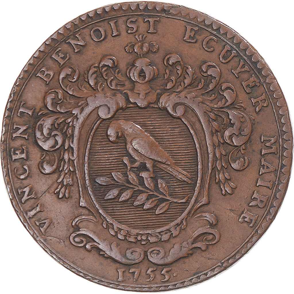 France, Token, Anjou, Vincent Benoist, maire d’Angers, 1755, EF(40-45)