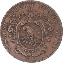 France, Token, Anjou, Vincent Benoist, maire d’Angers, 1755, EF(40-45)