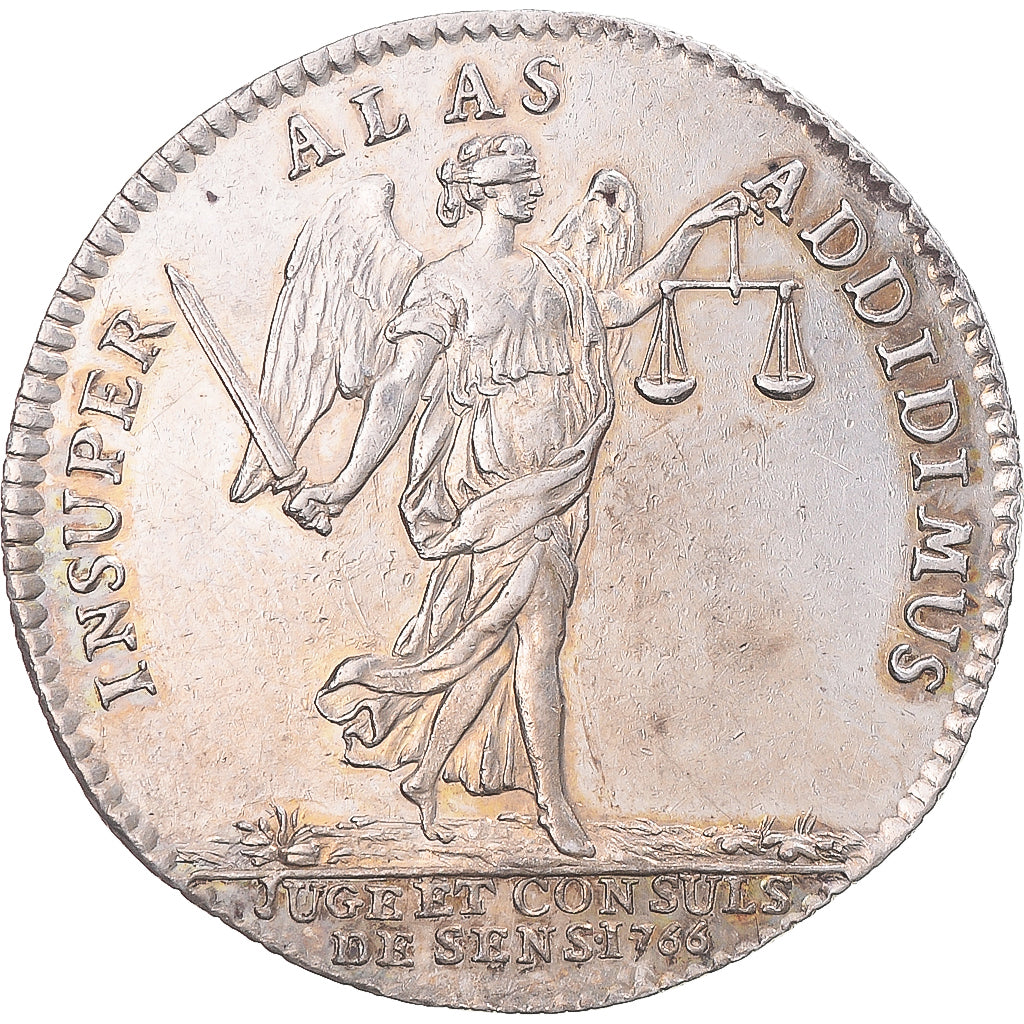 Francia, ficha, Louis XV, Juges et Consuls de Sens, 1766, BB+, Argento
