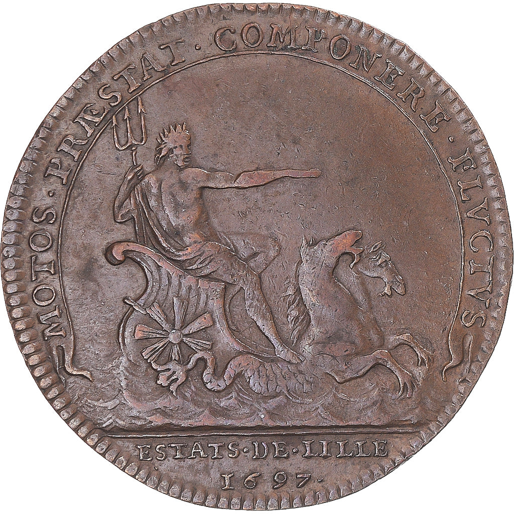 Frankreich, betaalpenning, Louis XIV, États de Lille, 1697, SS, Kupfer
