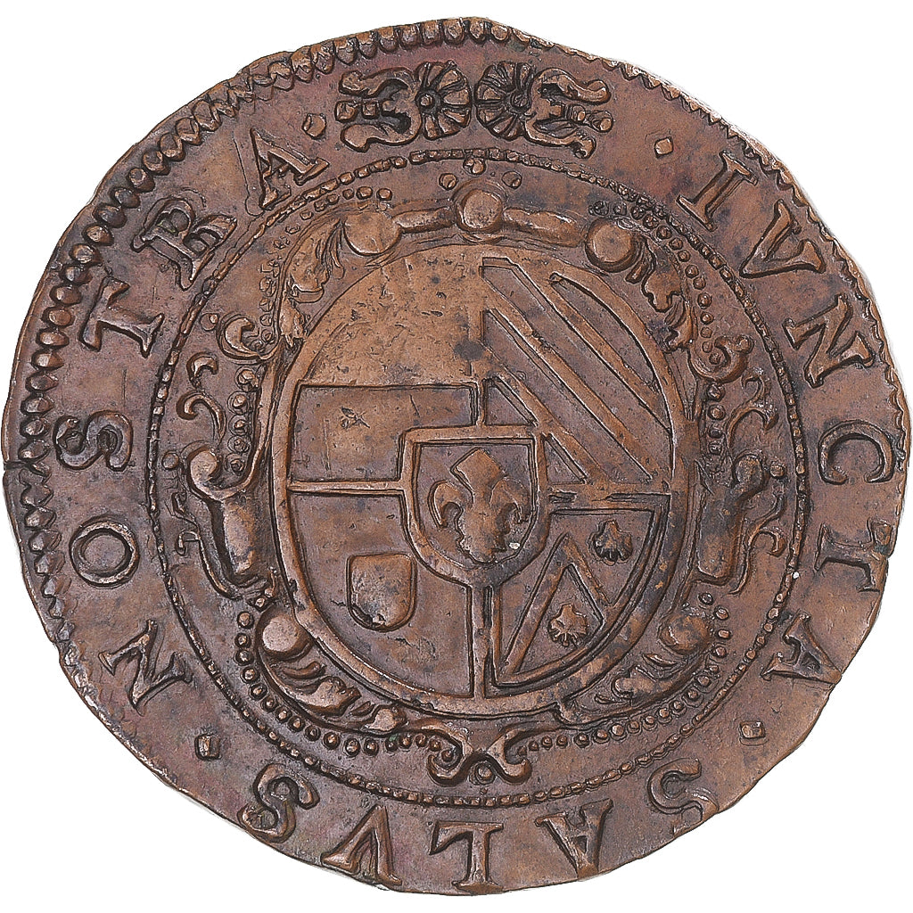 Spanische Niederlande, betaalpenning, Philippe IV & Elisabeth, SS, Kupfer