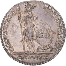 Coin, SWISS CANTONS, LUZERN, 4 Franken, 1814, Lucerne, AU(50-53), Silver, KM:109