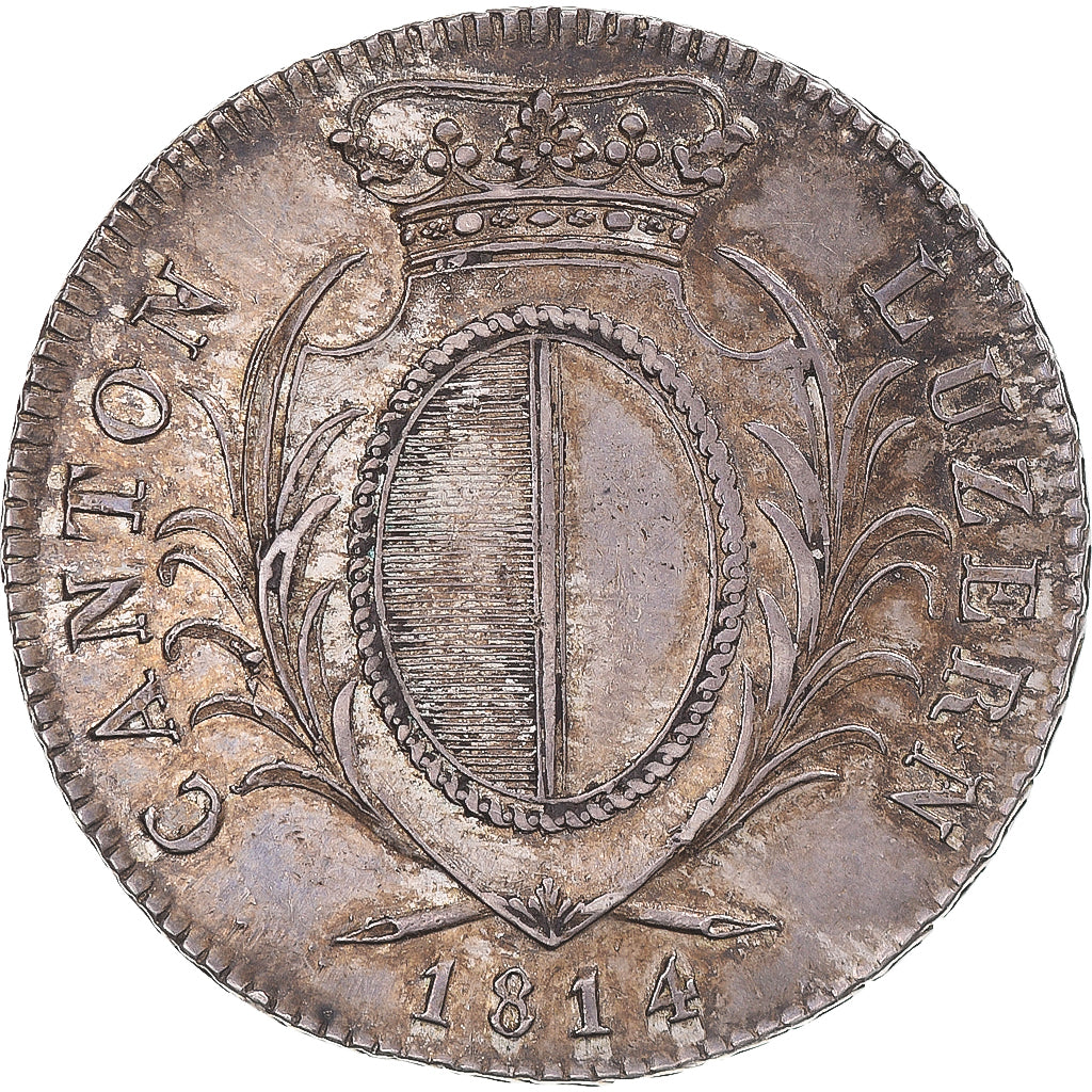 Coin, SWISS CANTONS, LUZERN, 4 Franken, 1814, Lucerne, AU(50-53), Silver, KM:109