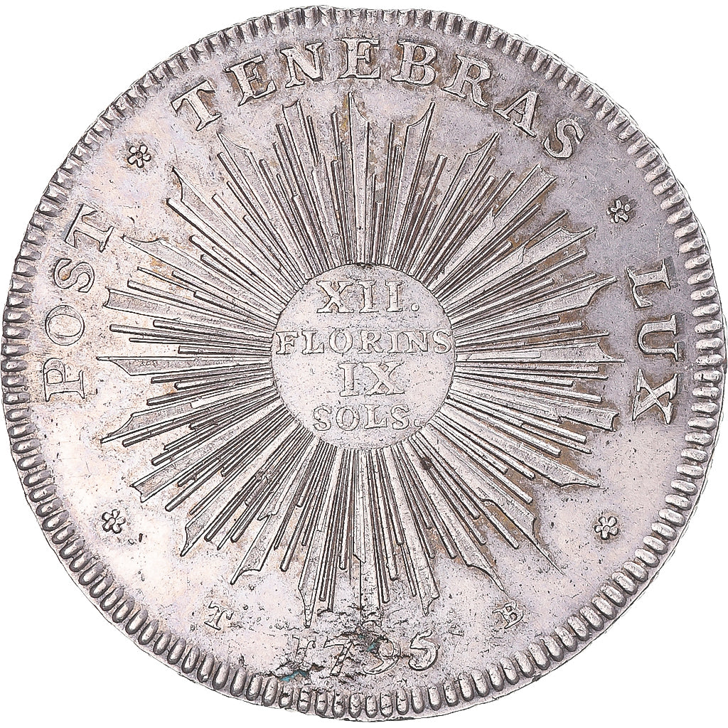 Republic of Geneva, XII florins, IX sols, 1795 / AN IV, Geneva, Silver
