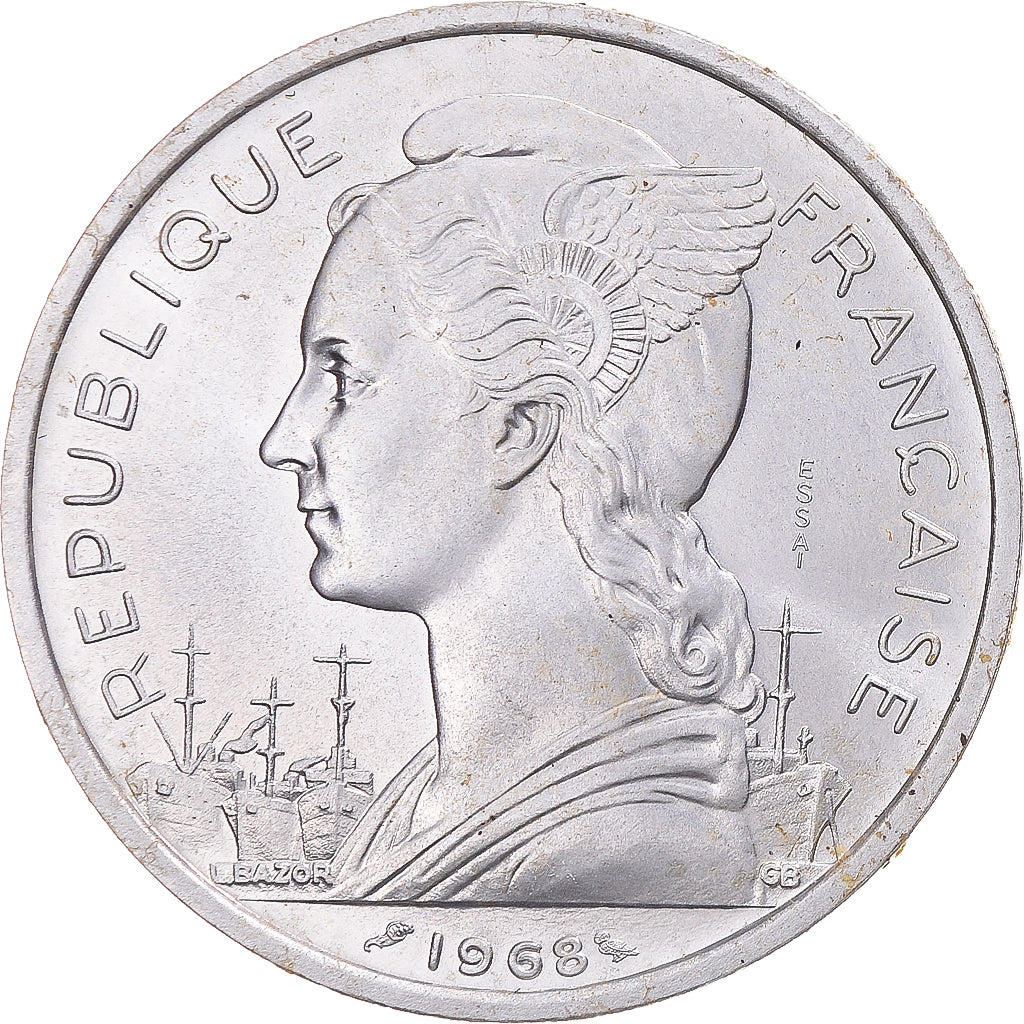 Moneta, FRANCUSKIE TERYTORIUM AFARÓW i ISÓW, 5 Francs, 1968, Paris, PRÓBA