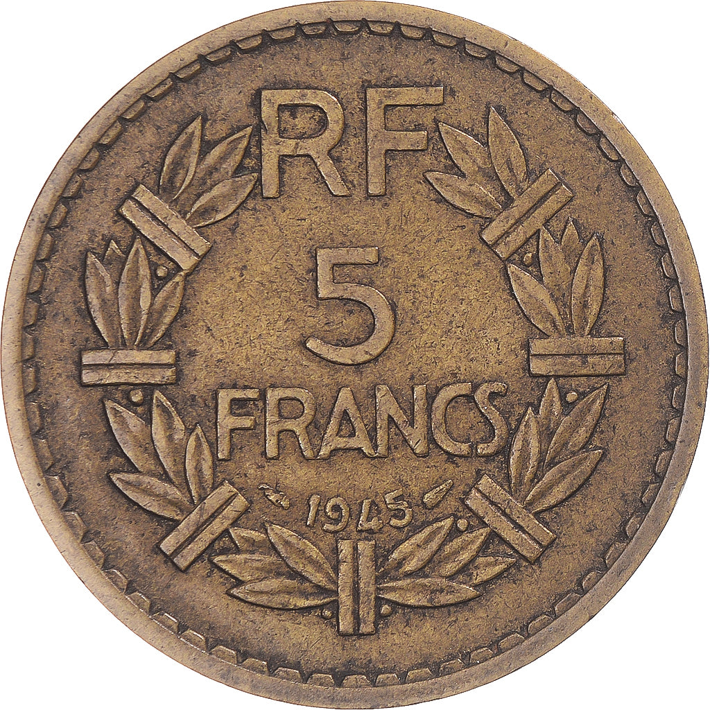 Münze, Frankreich, Lavrillier, 5 Francs, 1945, Paris, SS, Aluminum-Bronze