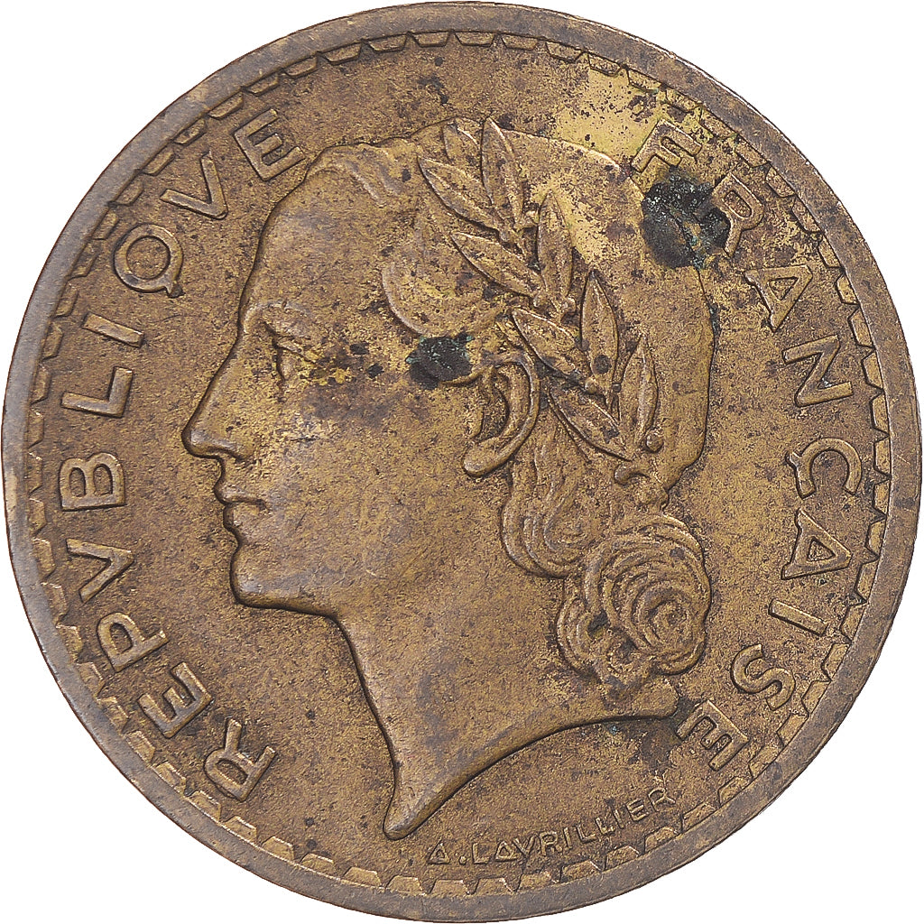 Monnaie, France, Lavrillier, 5 Francs, 1945, Castelsarrasin, TTB