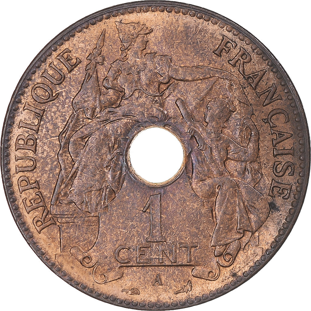 Moeda, INDOCHINA FRANCESA, Cent, 1900, Paris, AU(55-58), Bronze, KM:8