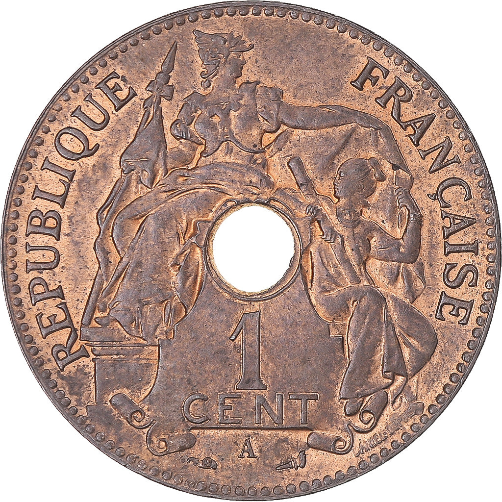 Moneda, INDOCHINA FRANCESA, Cent, 1903, Paris, EBC+, Bronce, KM:8
