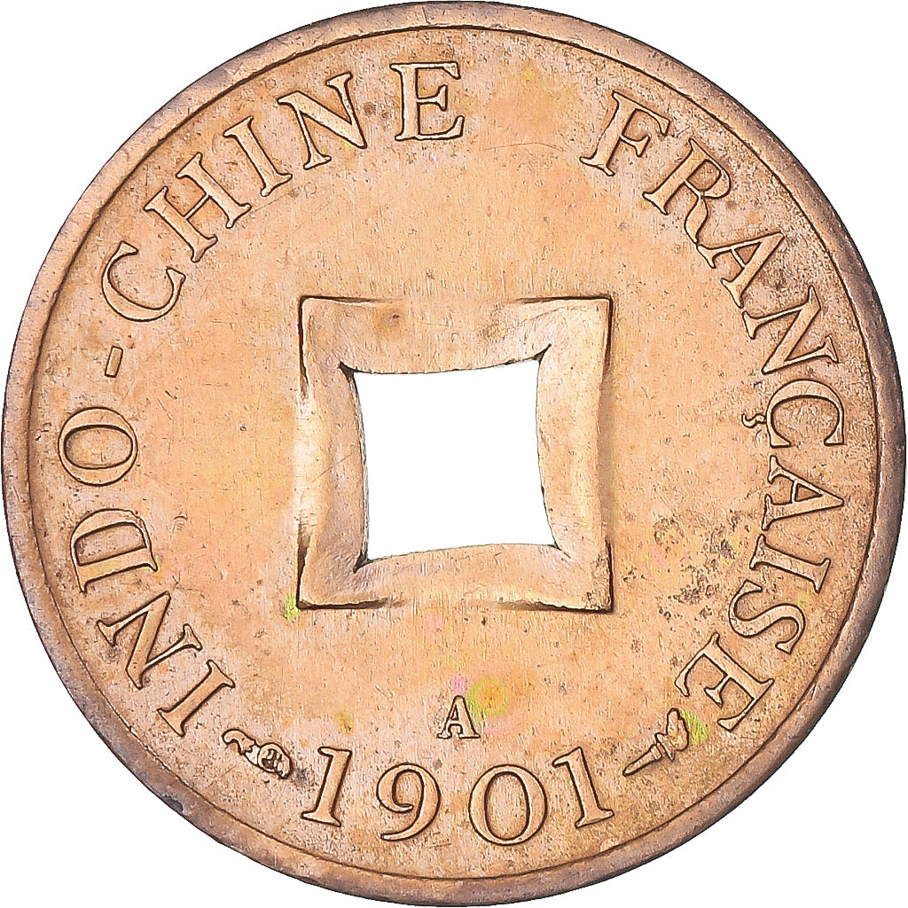 Moeda, INDOCHINA FRANCESA, Sapèque, 1901, Paris, MS(60-62), Bronze, KM:6