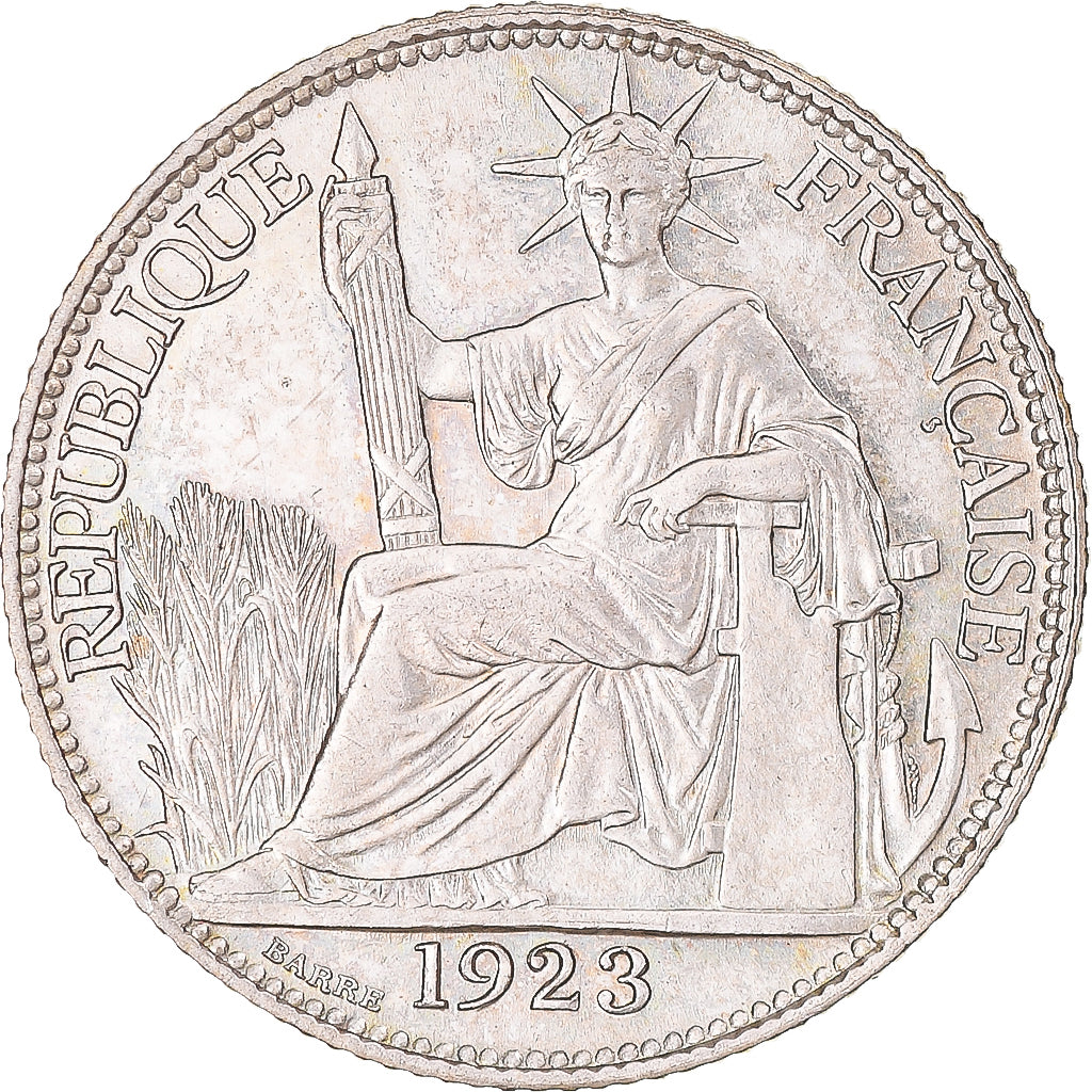 Moneta, FRANCUSKIE INDOCHINY, 20 Cents, 1923, Paris, AU(50-53), Srebro, KM:17.1